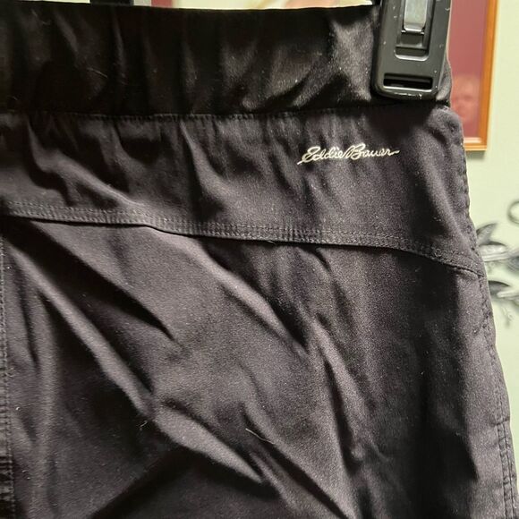 Eddie Bauer Black Elastic Waist Pants Elastic Cuff #DP318 - Picture 3 of 5